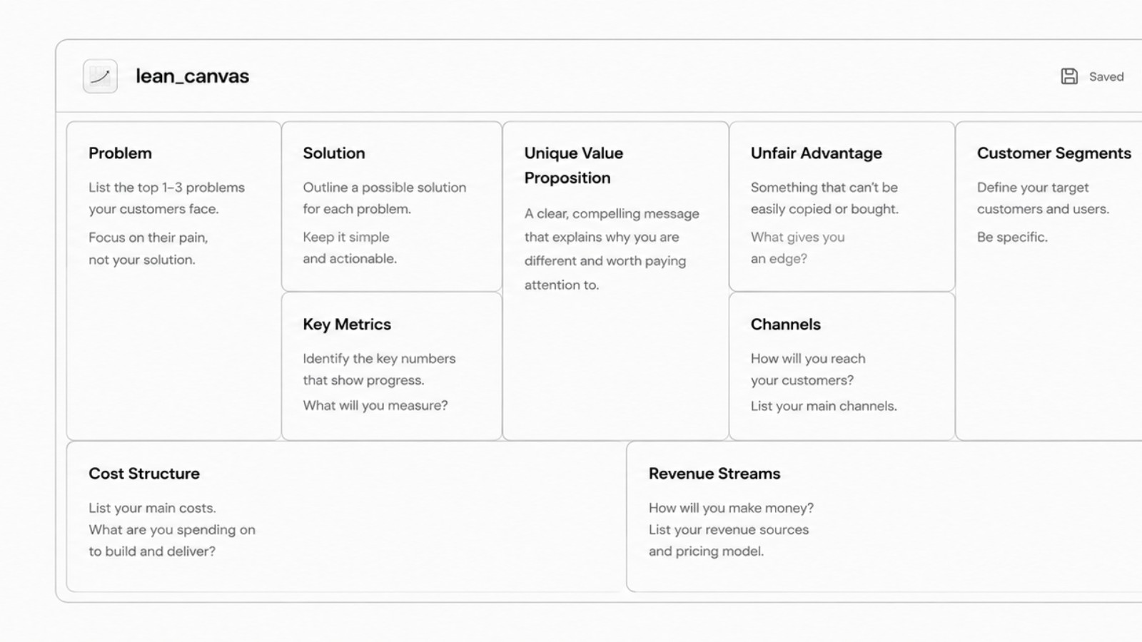 LeanCanvas screenshot 1